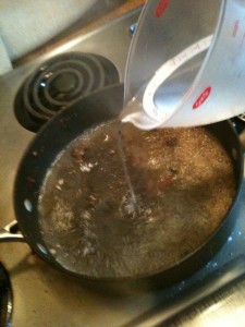 deglazing a roast pan