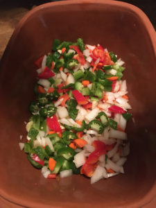 veggies in clay cooker